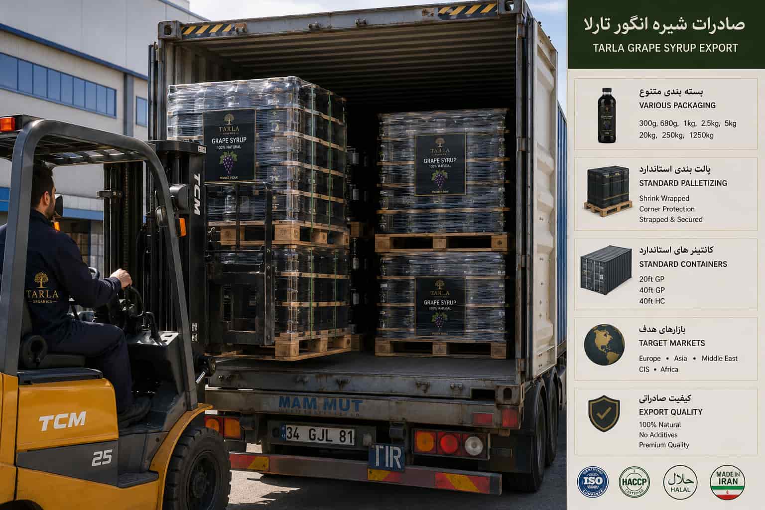 حمل و نقل شیره انگور صادراتی
