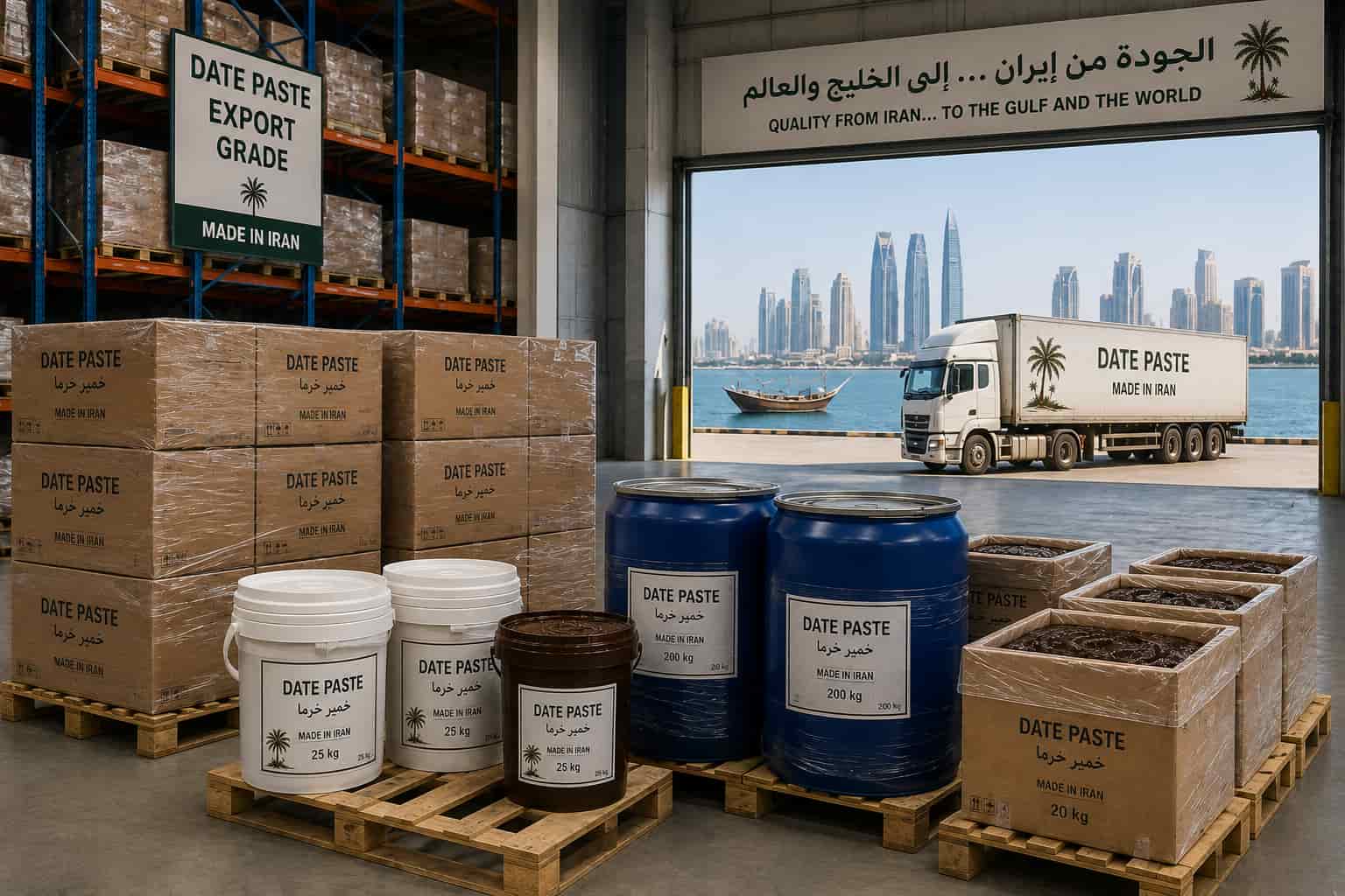 صادرات خمیر خرما به خلیج فارس